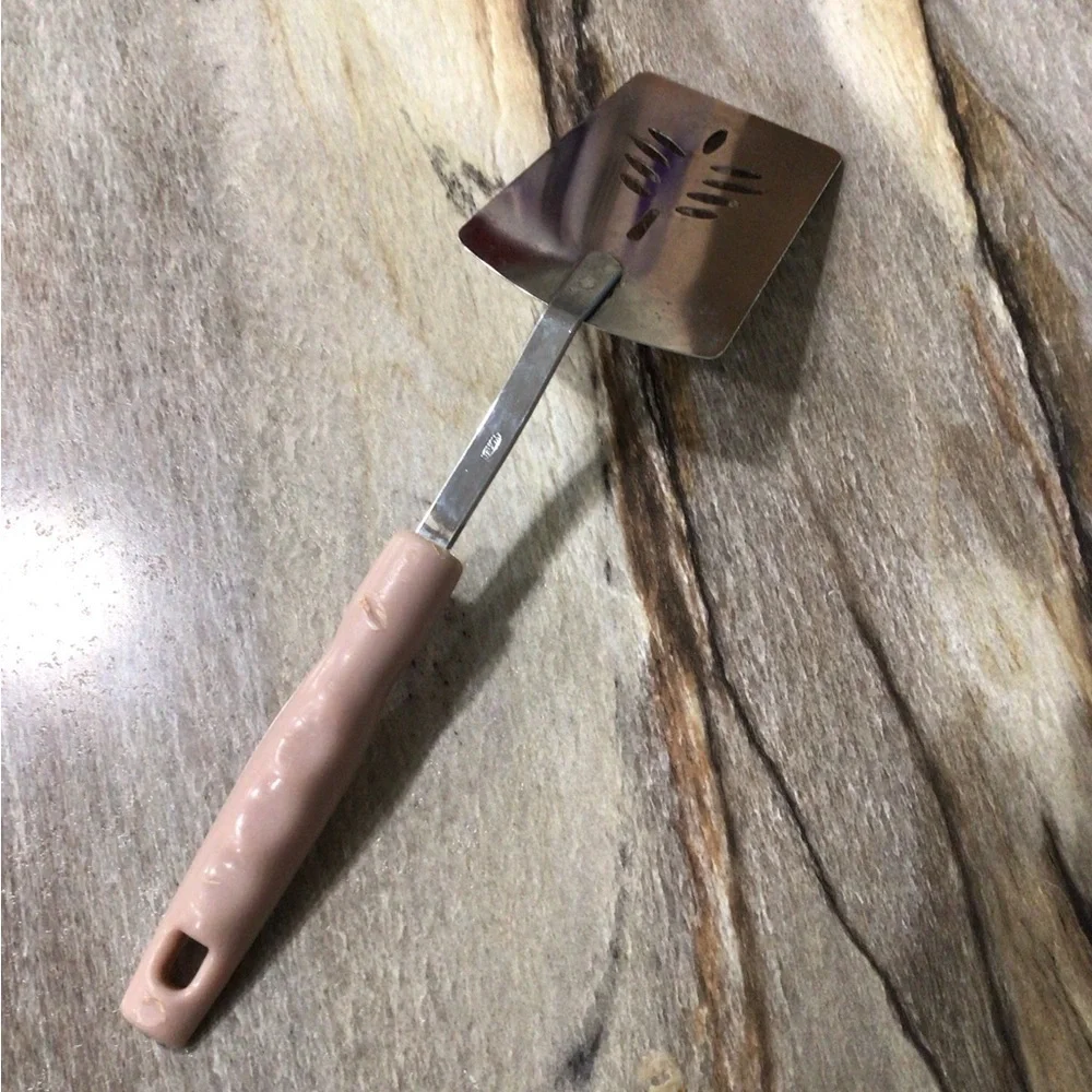 Vintage Korea Pink Slotted Spatula Turner Kitchen Utensil 11” Mauve Retro